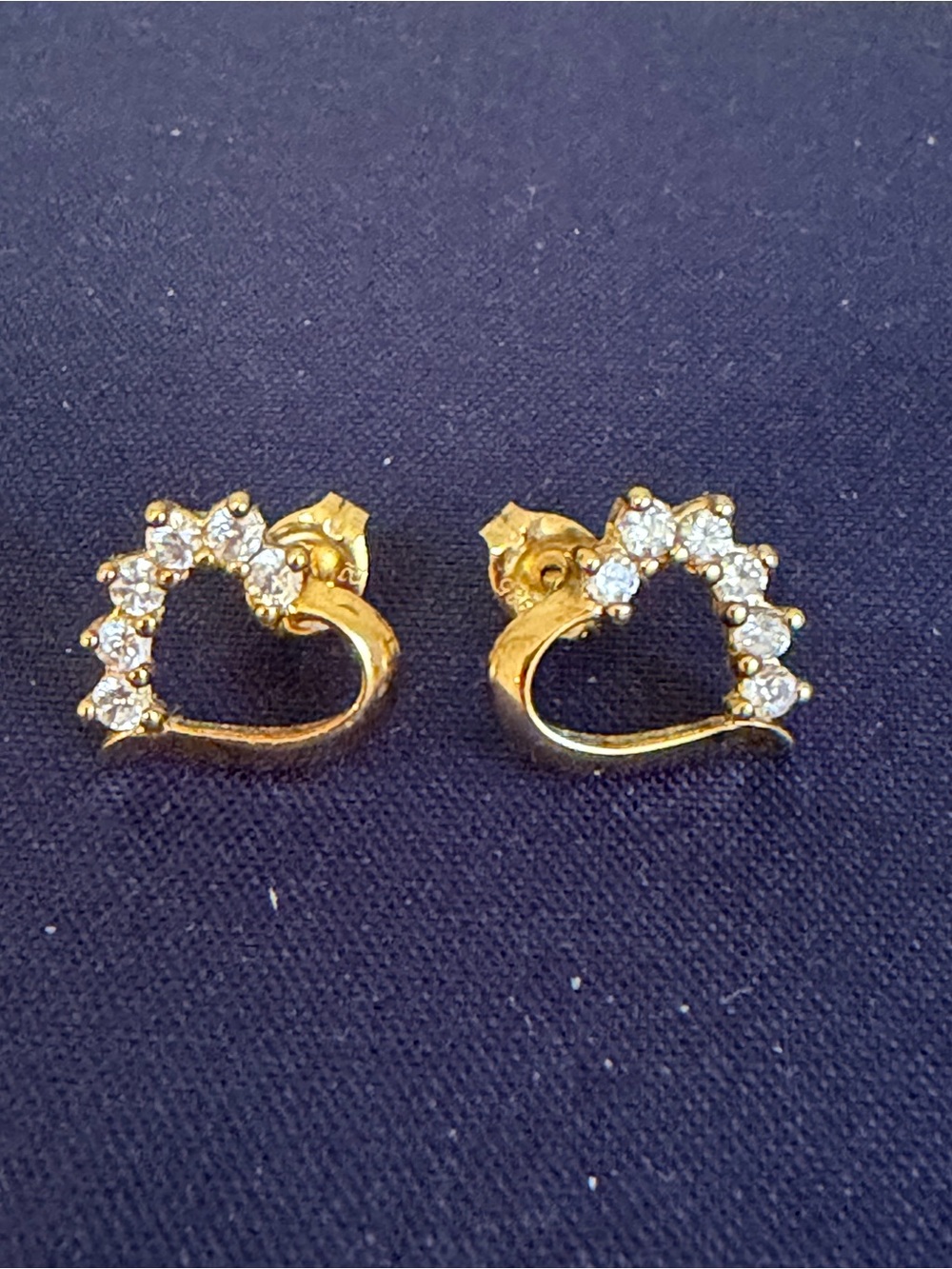 Gold Heart CZ Stud Earrings silver 925 and gold plated - Elegant Women's Jewelry